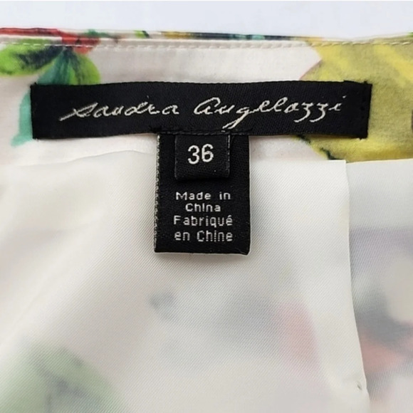 Sandra Angelozzi Women's Silk Cotton Blend Floral Print Mult Skirt Lined Size 36 - Picture 10 of 15